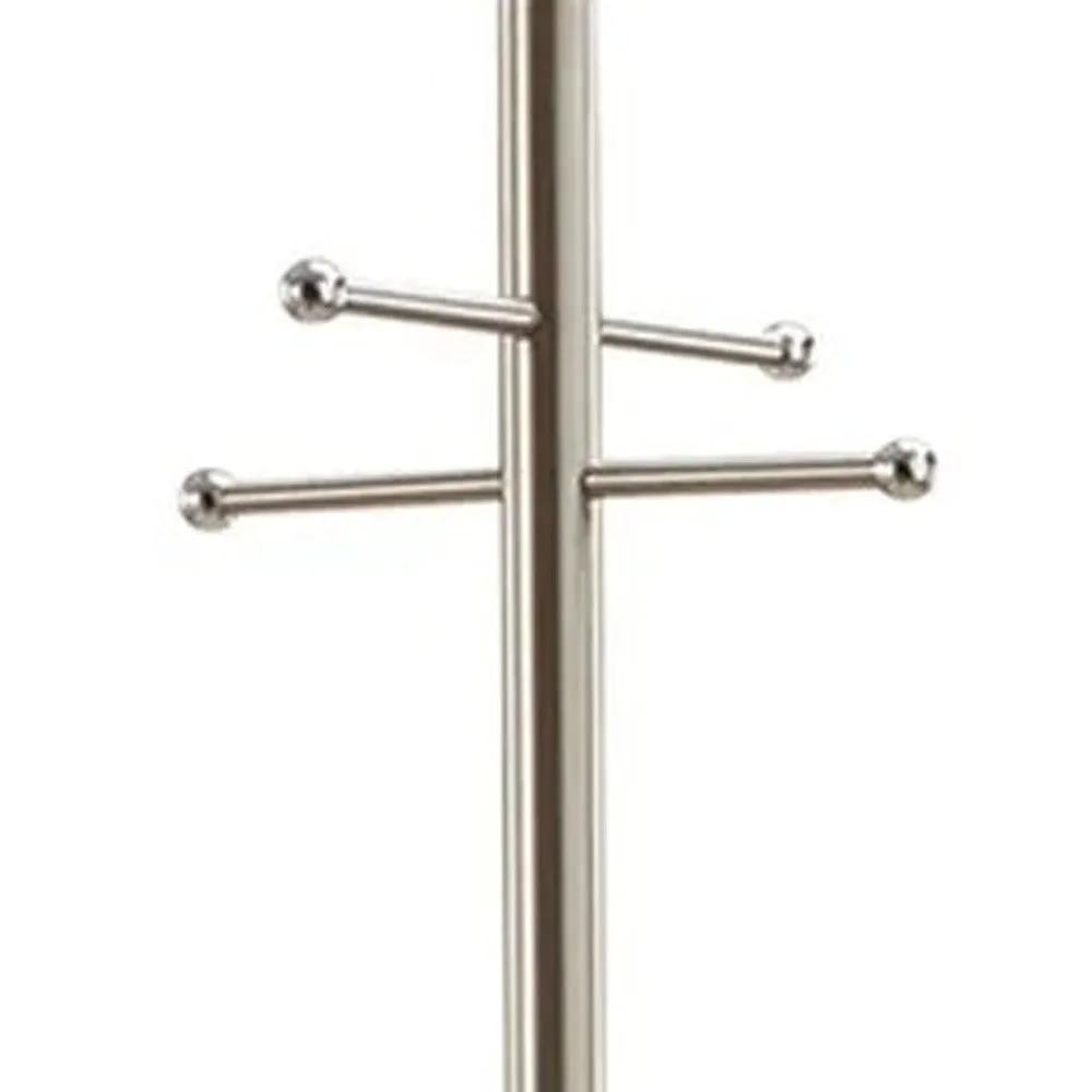 13" X 67" Brushed Steel Brushed Steel Coat Rack