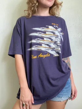 1980s Blue Angels Aircraft F/A 18 t shirt XL