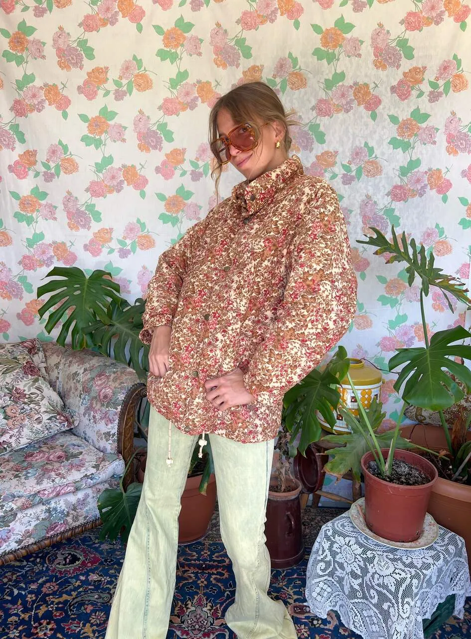 90's Hysterical Flower Puffer Coat