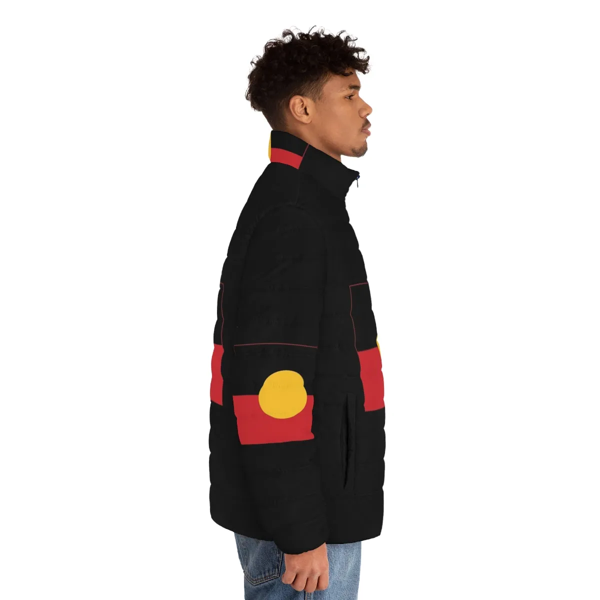 Aboriginal Flag 6 Puffer Jacket - Celebrate Indigenous Culture