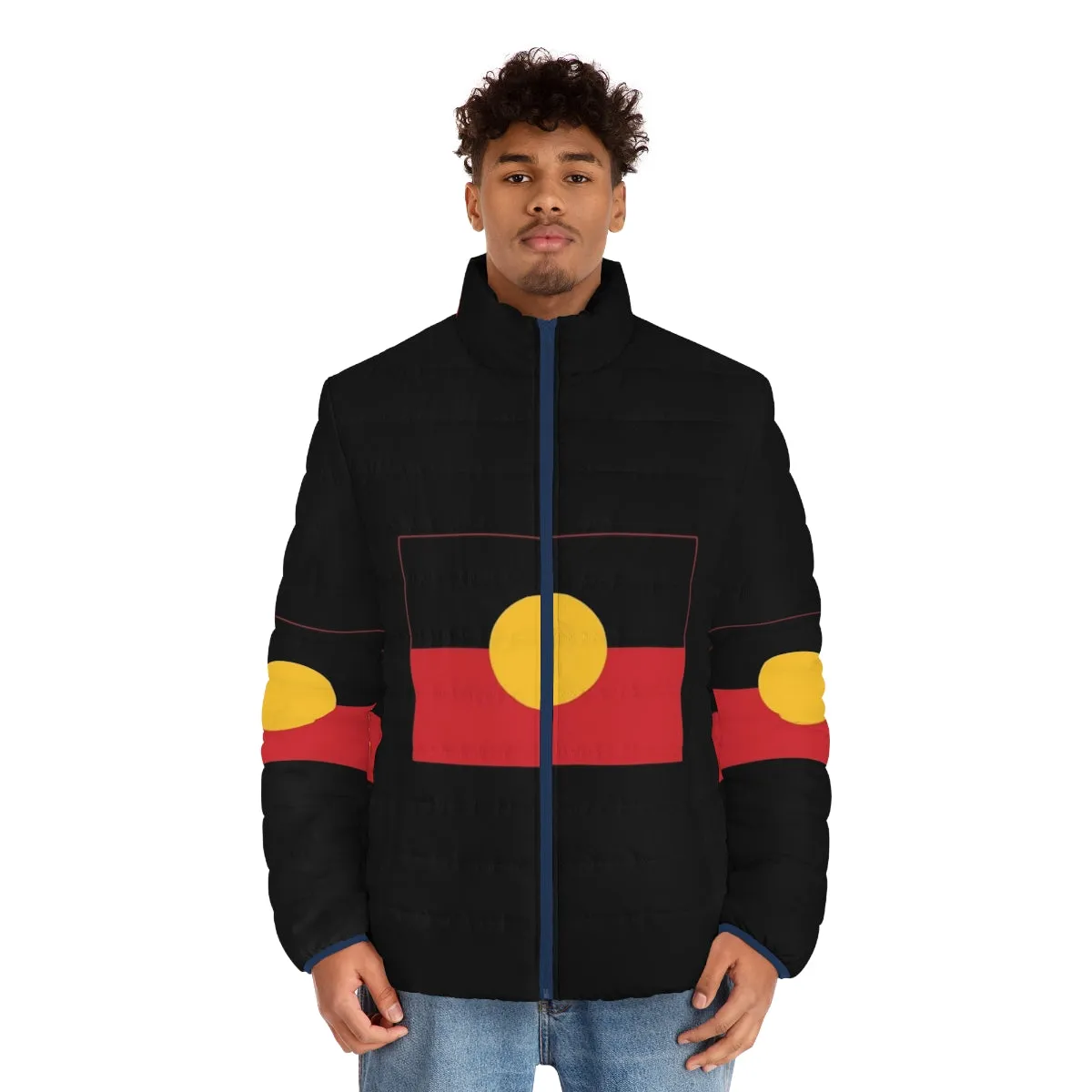 Aboriginal Flag 6 Puffer Jacket - Celebrate Indigenous Culture