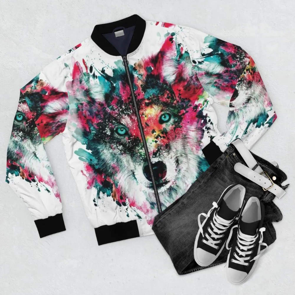 Abstract Wolf II Bomber Jacket