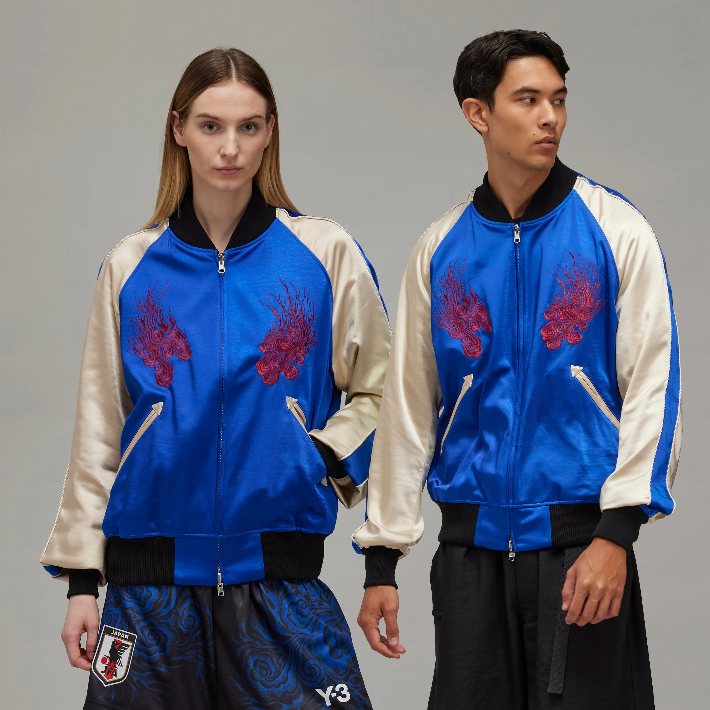 ADIDAS Y-3 JFA Culturewear Souvenir Jacket Blue/Champagne