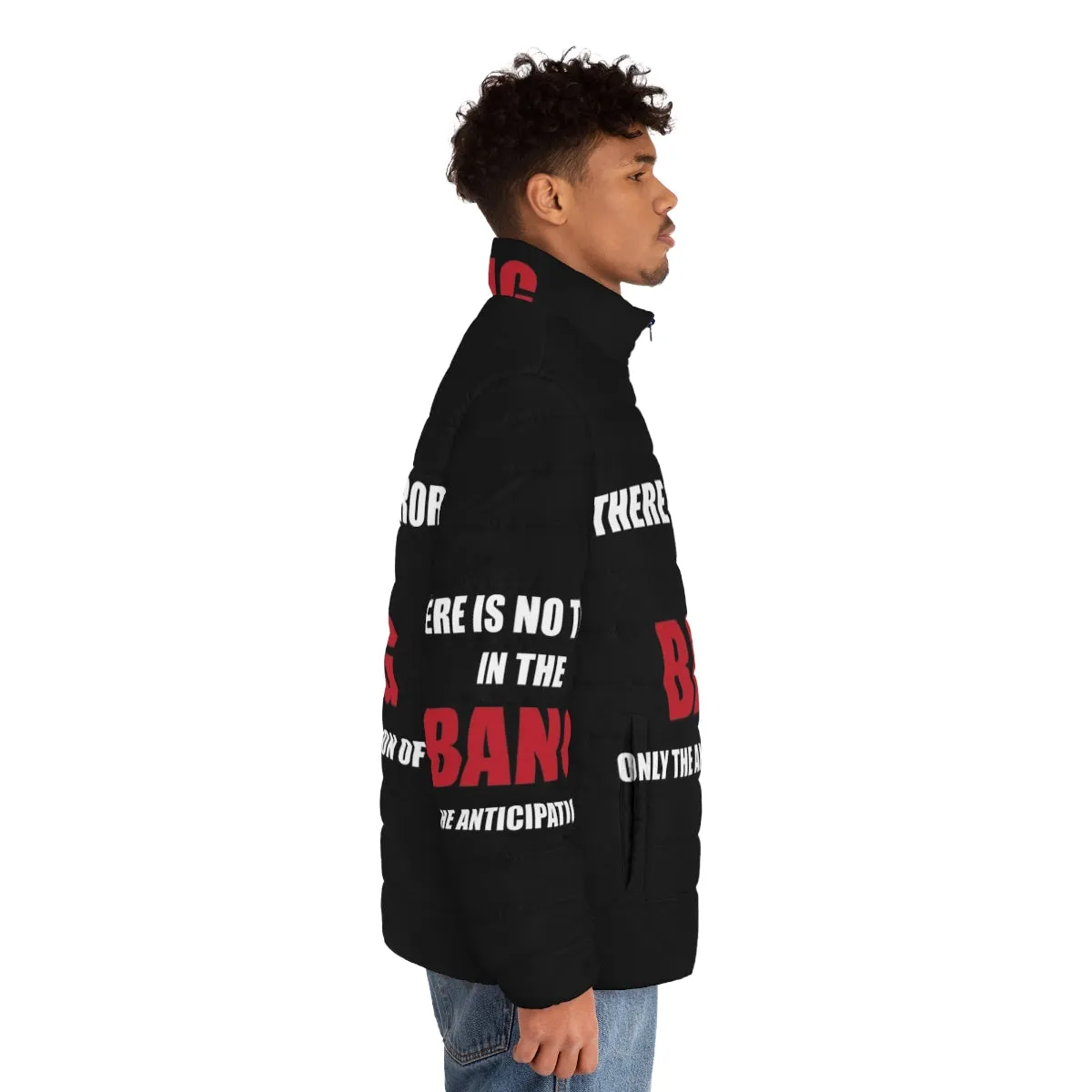 Alfred Hitchcock Quote Puffer Jacket - Iconic Movie Director Apparel