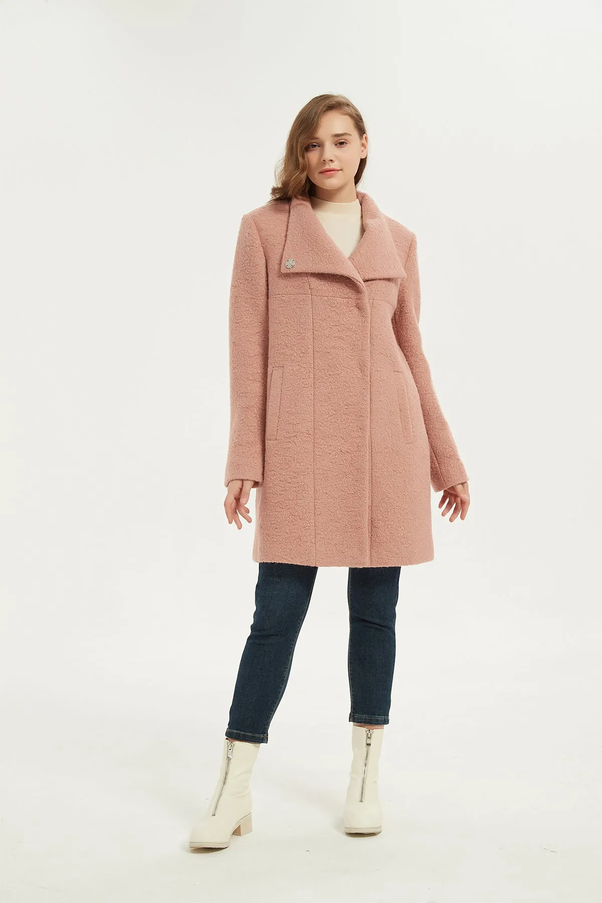 Asymmetrical Mid-Length Wool Coat & Jacket