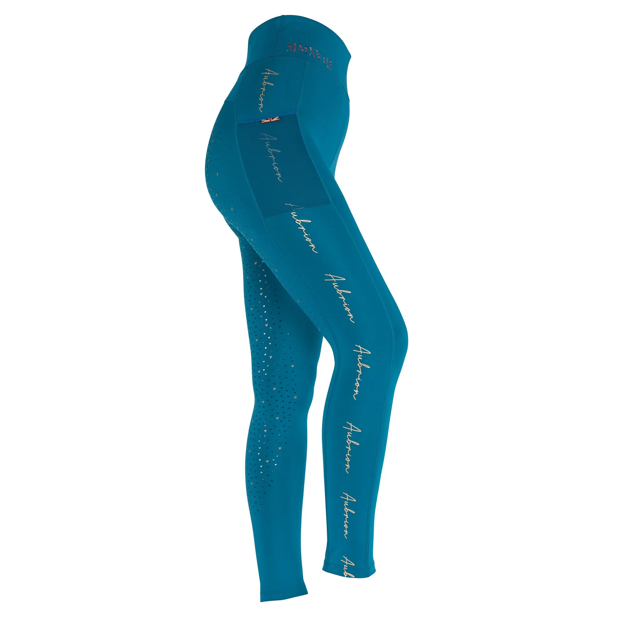 Aubrion Ladies Team Riding Tights - Teal