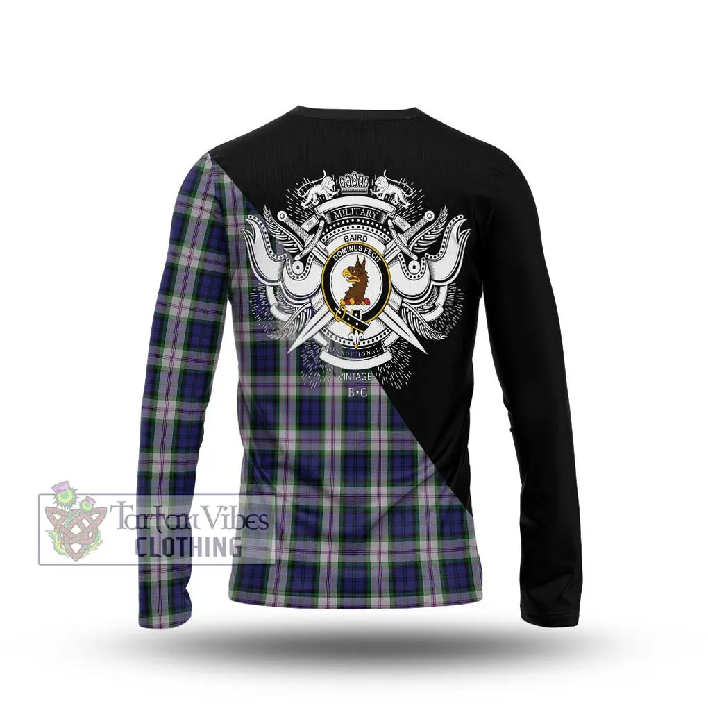 Baird Dress Tartan Long Sleeve T-Shirt with Family Crest and Military Logo Style