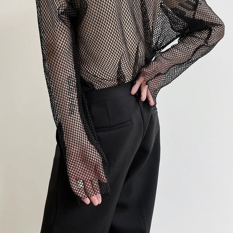 Basic Long-Sleeved See-Through T-Shirts