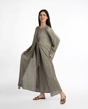 Basma Crinkle Abaya Olive Green