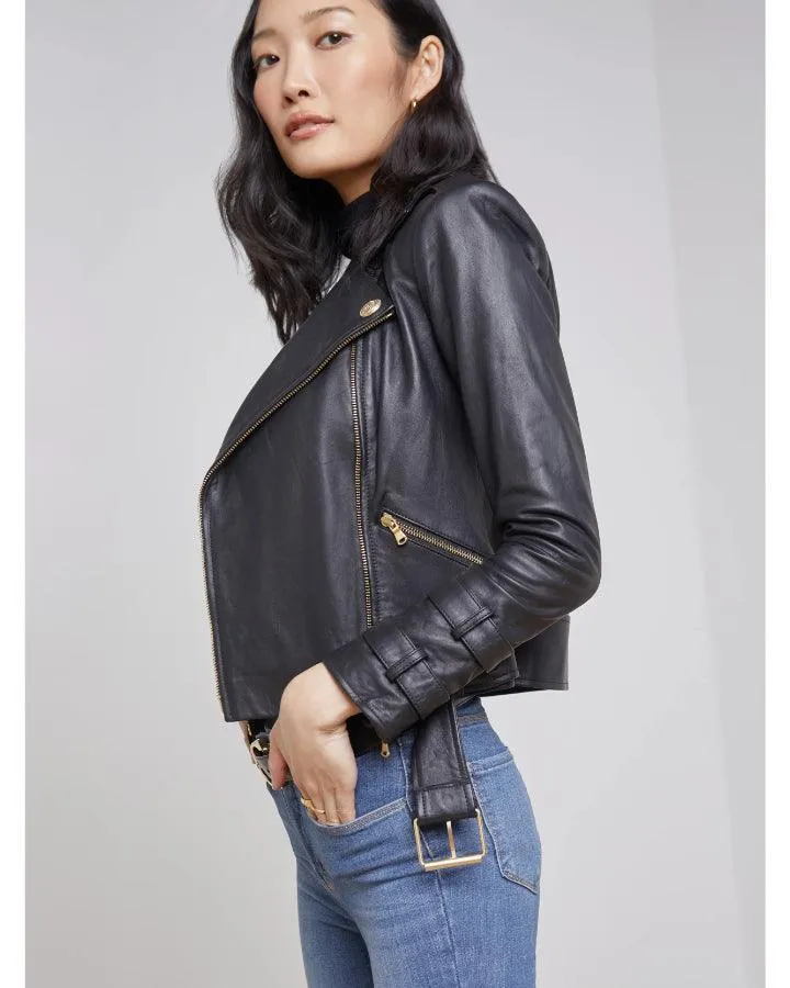 Billie Belted Leather Jacket