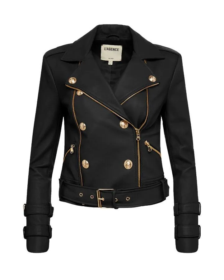 Billie Belted Leather Jacket