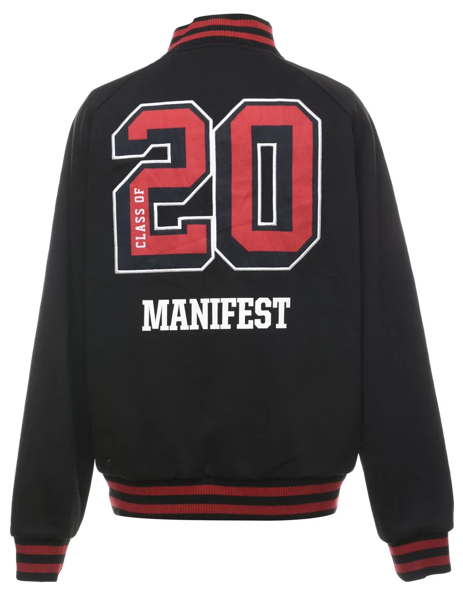 Black & Red Contrast #20 Varsity Bomber Jacket - XL