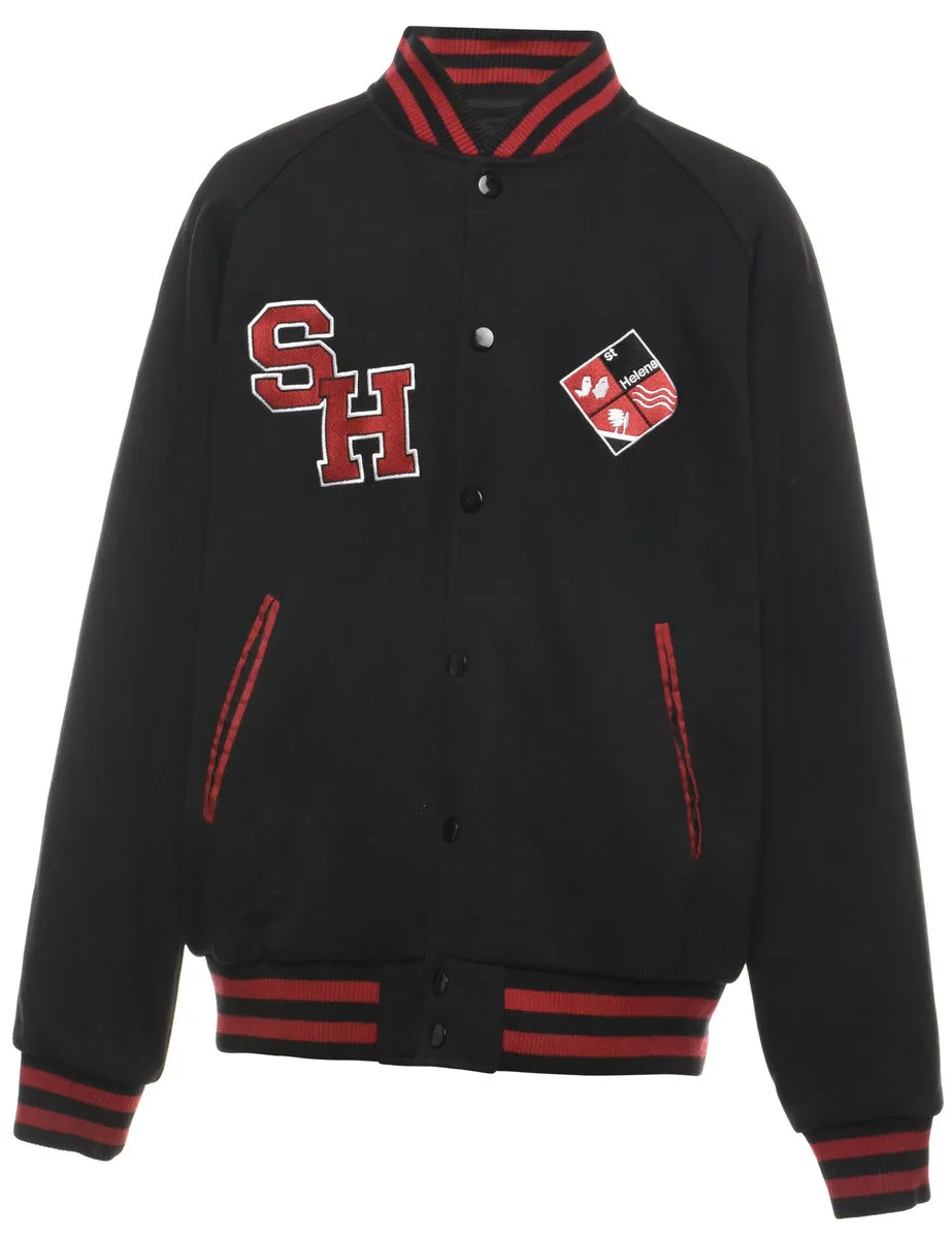 Black & Red Contrast #20 Varsity Bomber Jacket - XL