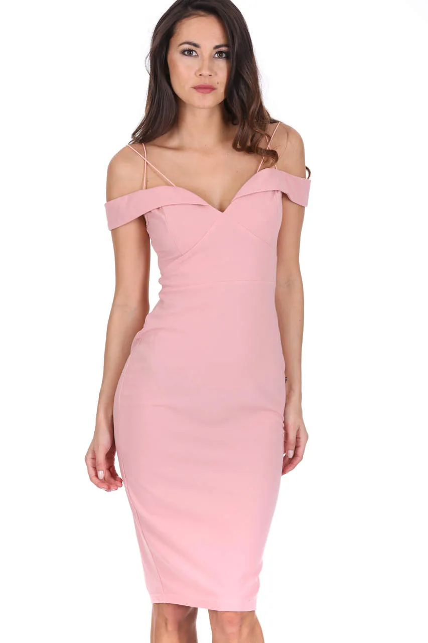 Blush Off The Shoulder Bodycon Dress