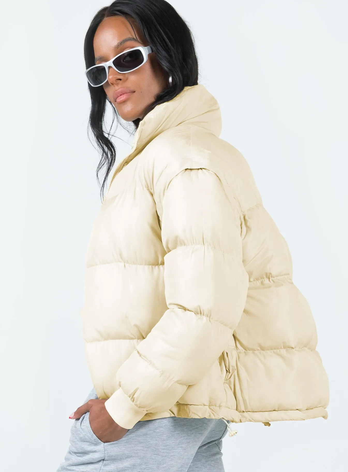 Blythe Puffer Jacket Beige