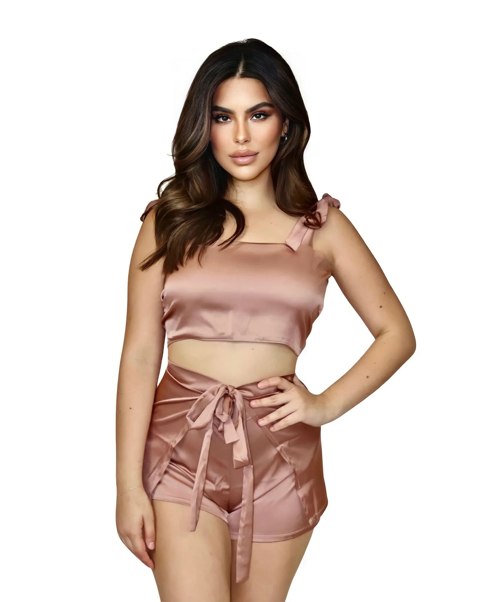 Bow Top - Rose Gold Satin