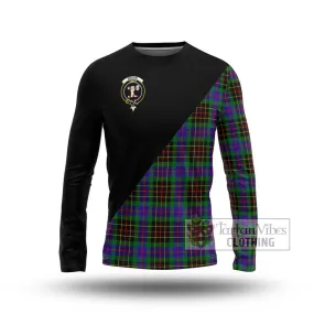 Brodie Hunting Modern Tartan Long Sleeve T-Shirt with Family Crest and Military Logo Style