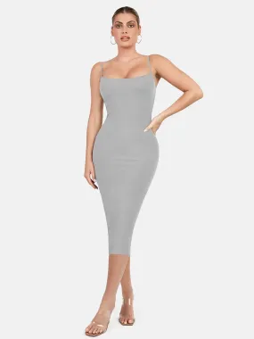 Built-In Shapewear Slip Midi Lounge Dress