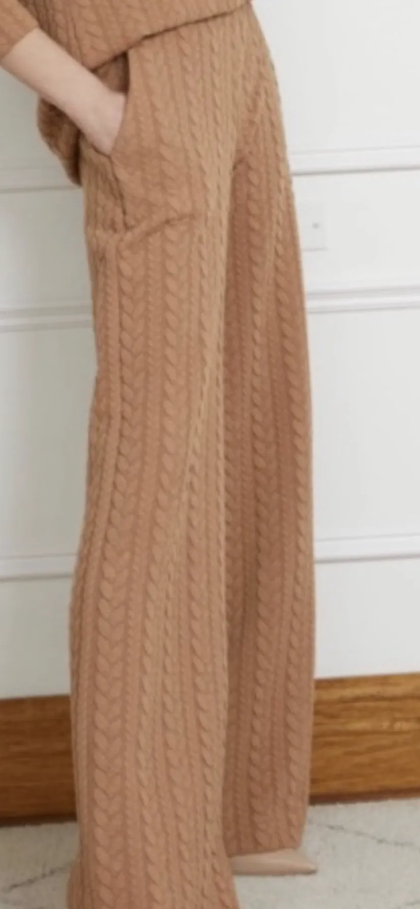 Cable knit wide leg pant by Joeffer CAOC