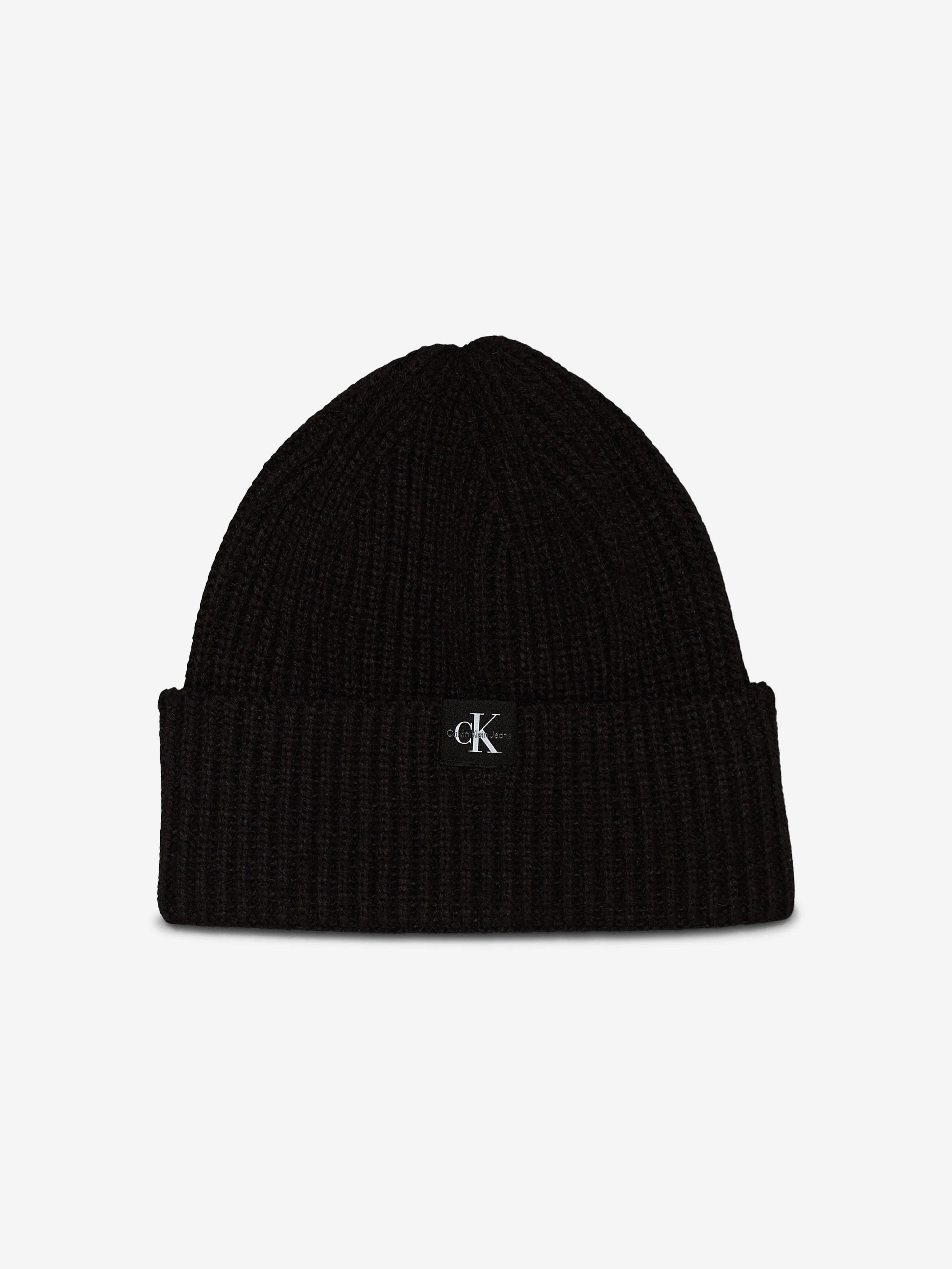 Calvin Klein Kids Monogram Rib Beanie in Black