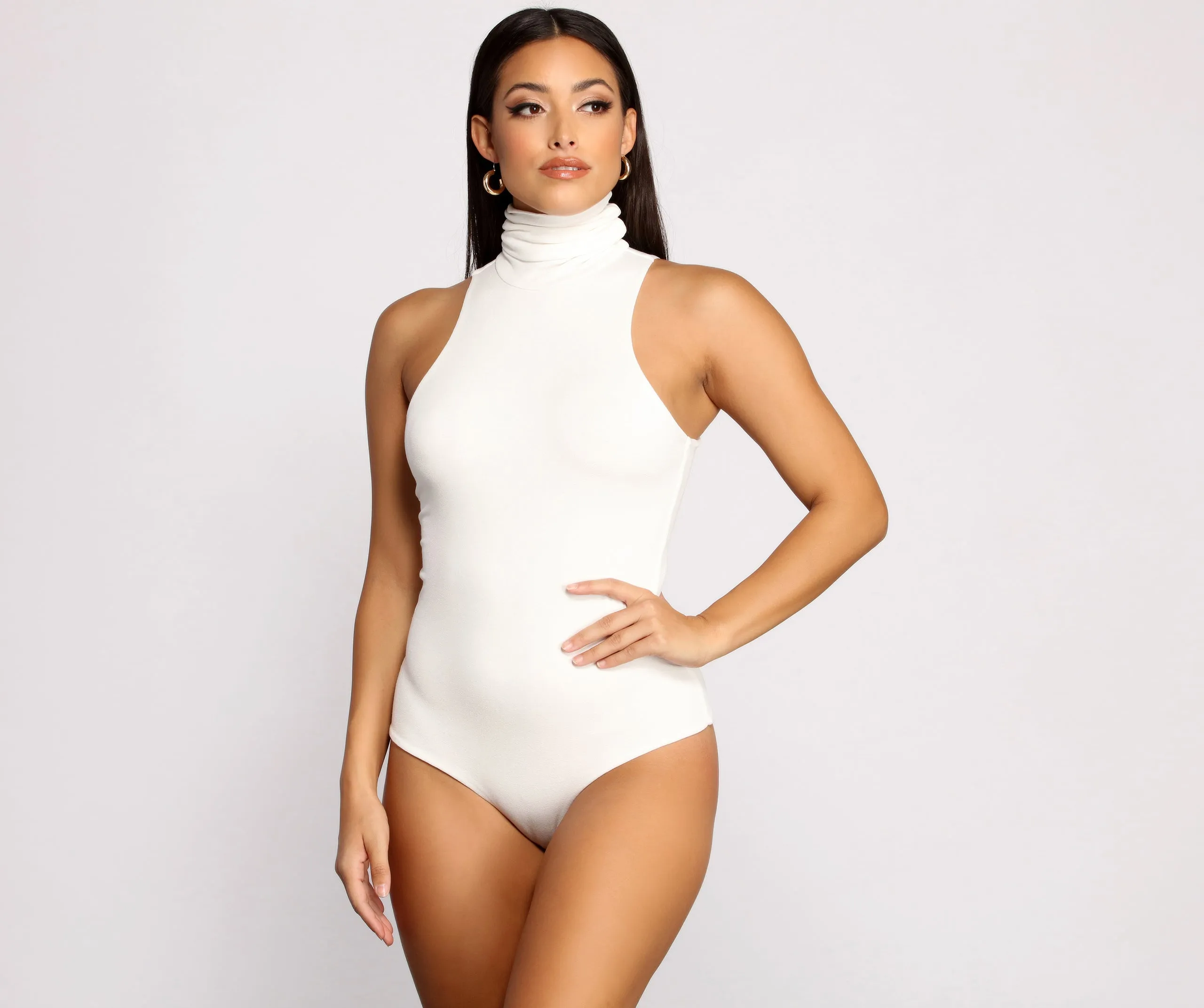 Captivate Me Basic Crepe Sleeveless Bodysuit