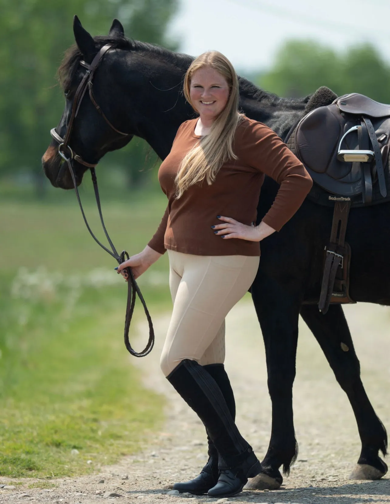 Cavaliere Couture The Oxer Show Riding Tights (Beige)