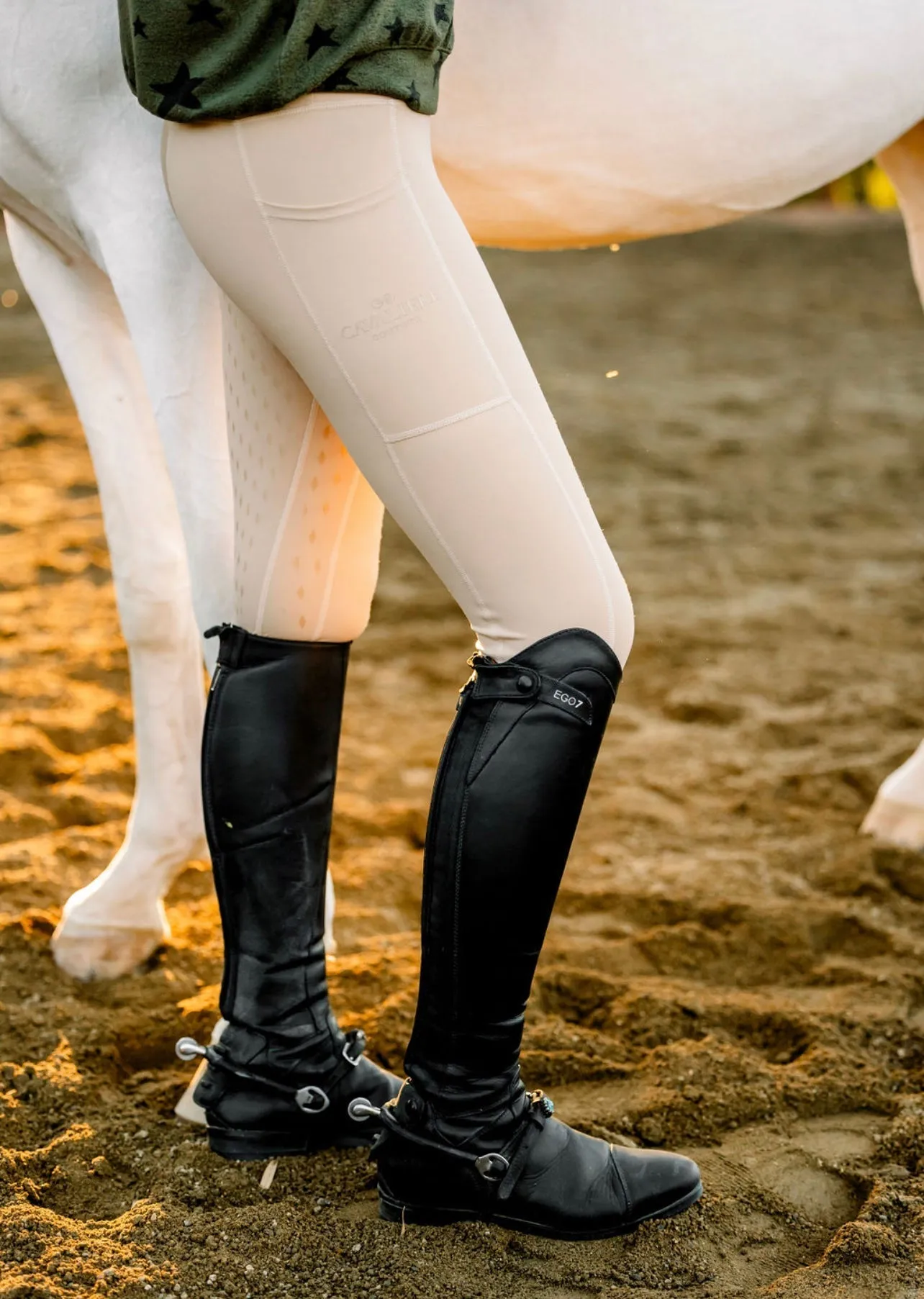 Cavaliere Couture The Oxer Show Riding Tights (Beige)