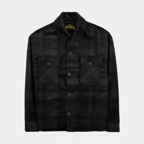 Checked Plaid Mens Jacket (Black)