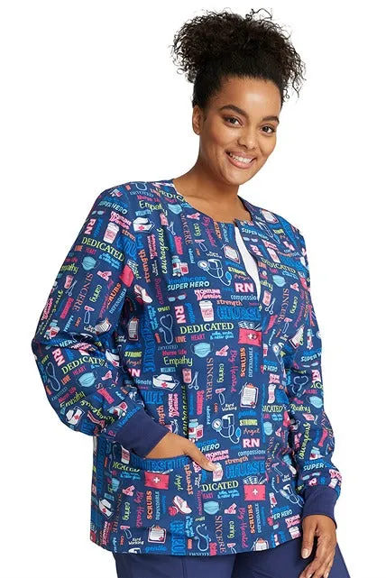 Cherokee Women's Print Snap Front Jacket | Scrub Life