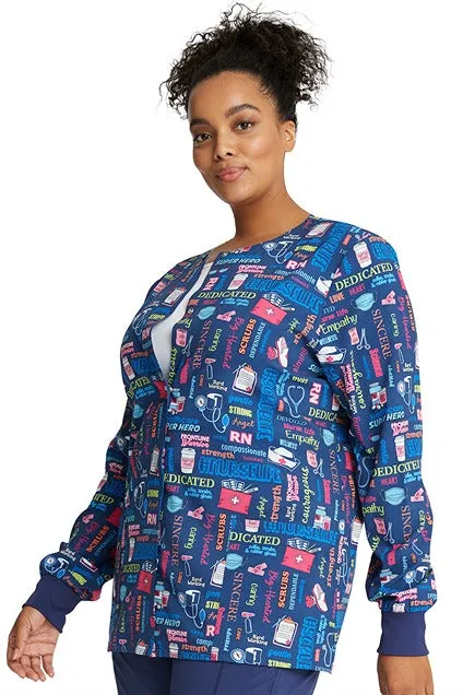 Cherokee Women's Print Snap Front Jacket | Scrub Life