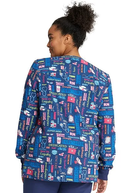 Cherokee Women's Print Snap Front Jacket | Scrub Life