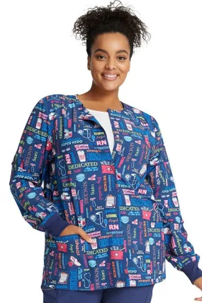 Cherokee Women's Print Snap Front Jacket | Scrub Life