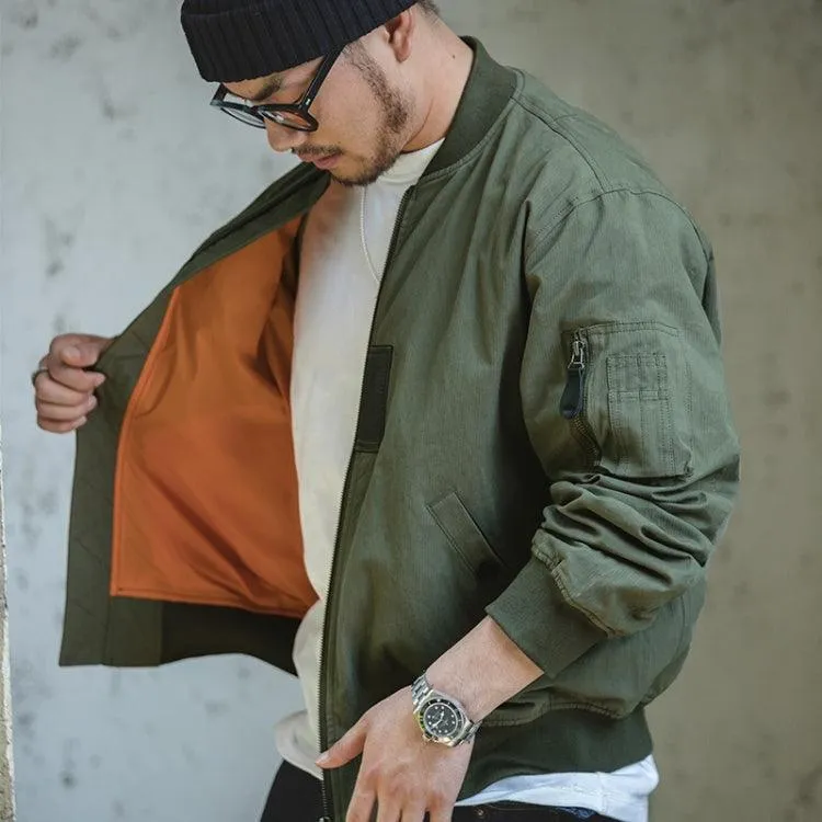 Classic Reversible Bomber Jacket for Autumn and Winter Casual Wear