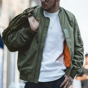 Classic Reversible Bomber Jacket for Autumn and Winter Casual Wear