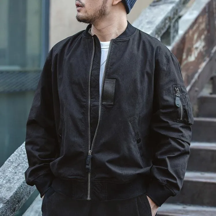 Classic Reversible Bomber Jacket for Autumn and Winter Casual Wear