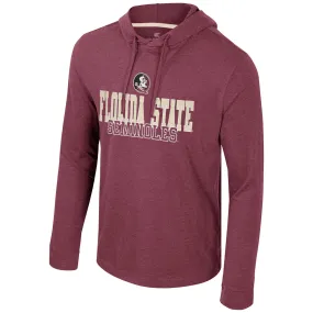 Colosseum Men's Seminole Logo/Florida State Seminoles Lightweight Hooded Long Sleeve T-shirt - Garnet