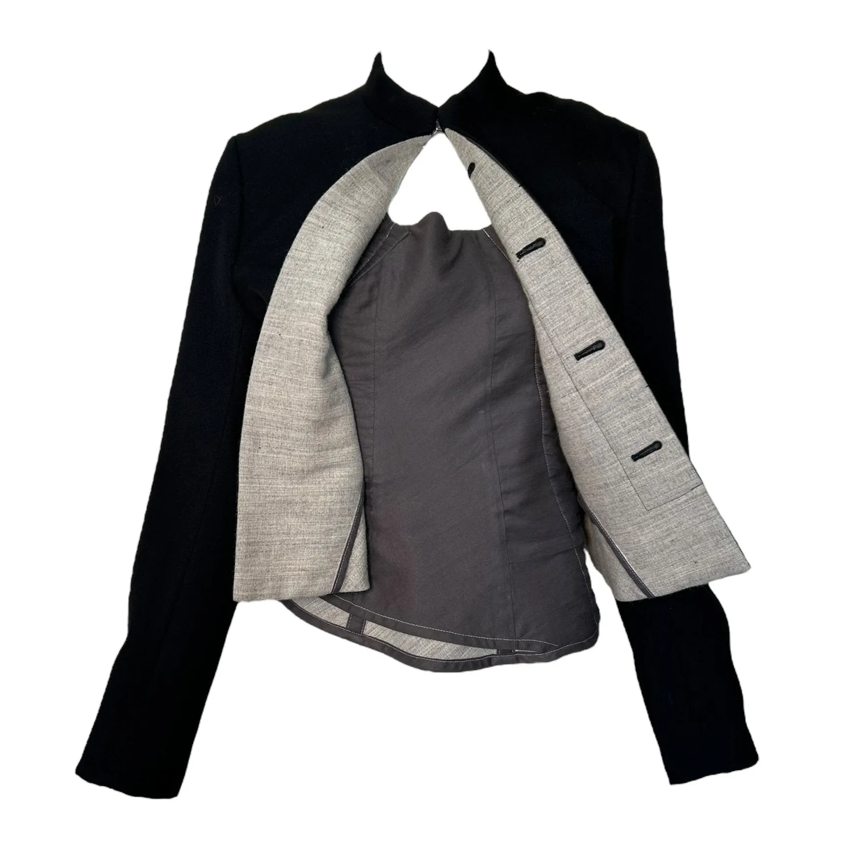 Comme des Garçons A/W 1998 Bold Wool Blazer with Asymmetric Underpinnings