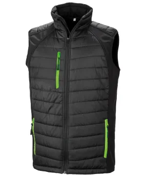 compass padded softshell gilet | Black/Lime