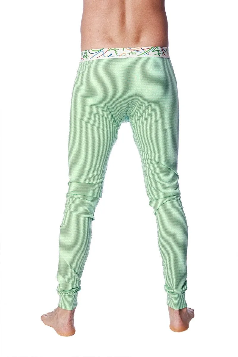 Crosstrain Thermal Yoga Pant (Green & White Stripe)