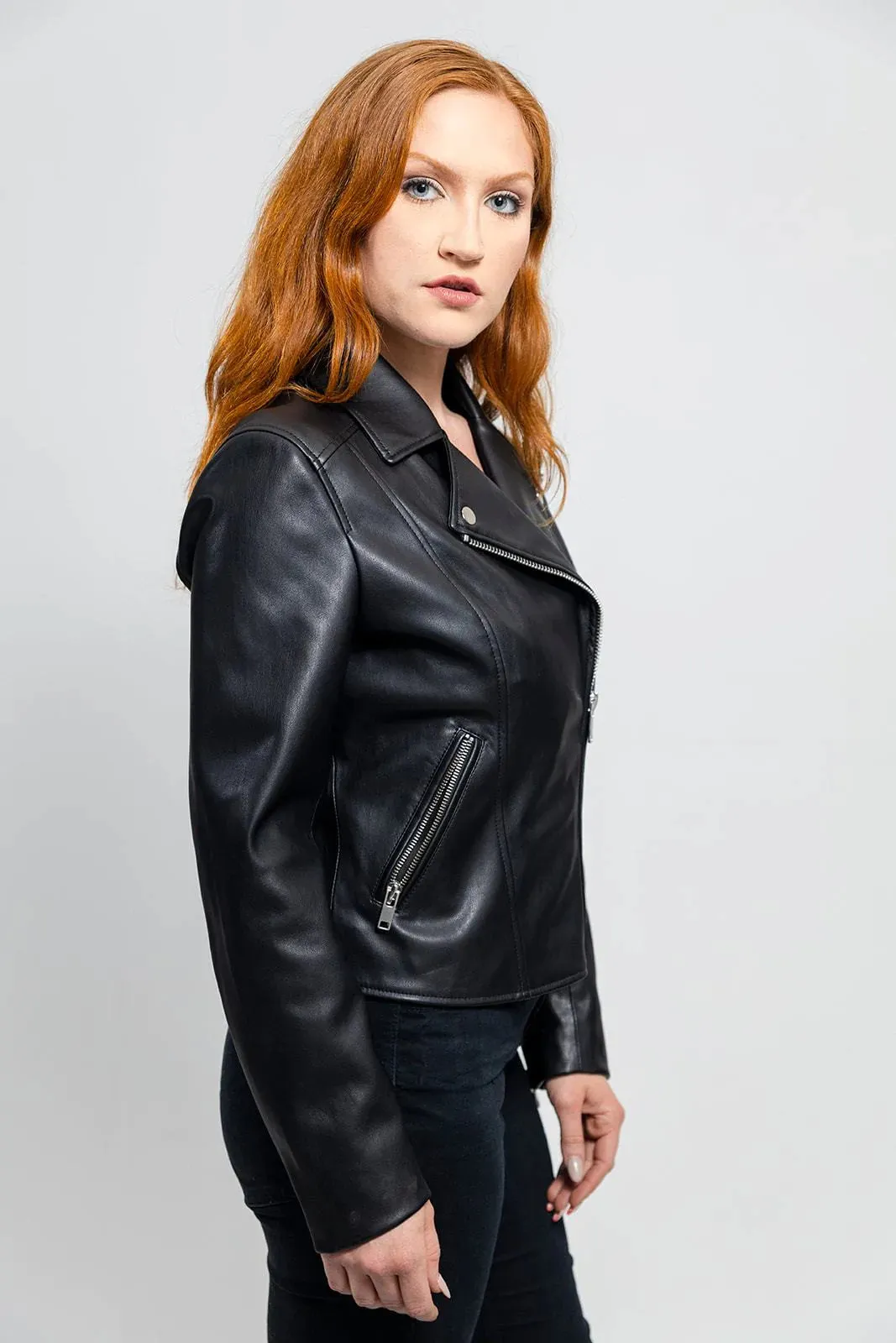 Demi Womens Vegan Faux Leather Jacket