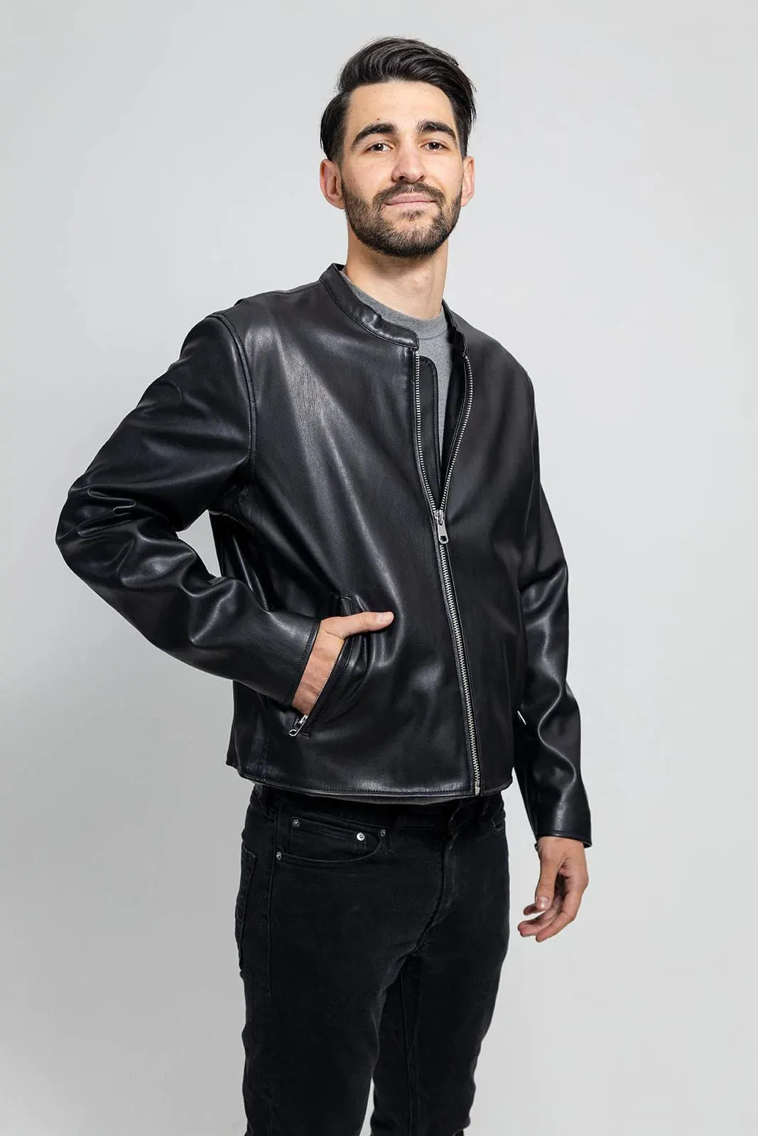 Dillon Mens Vegan Faux Leather Jacket