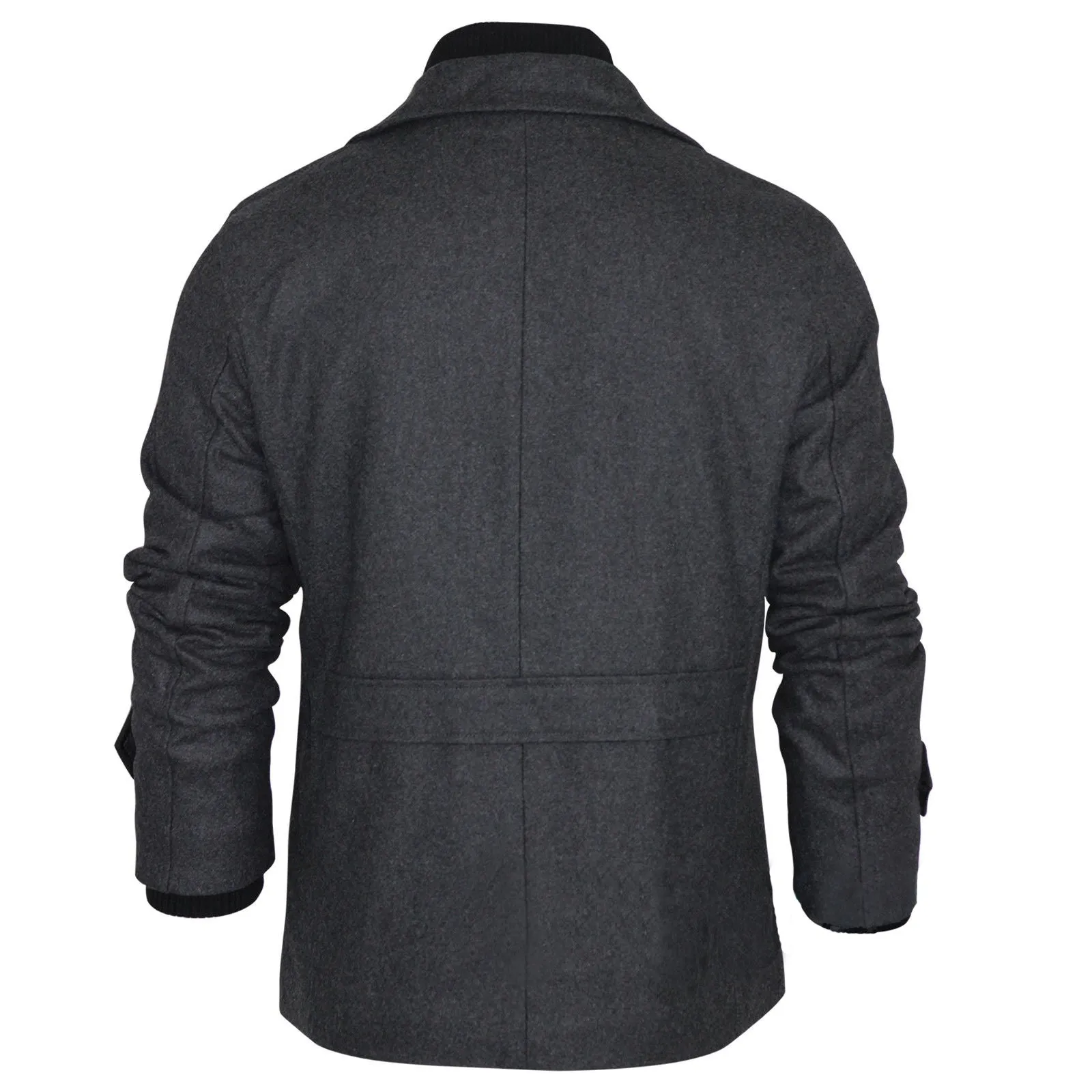 Dissident Boerum Wool Mix Charcoal Pea Coat