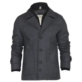 Dissident Boerum Wool Mix Charcoal Pea Coat