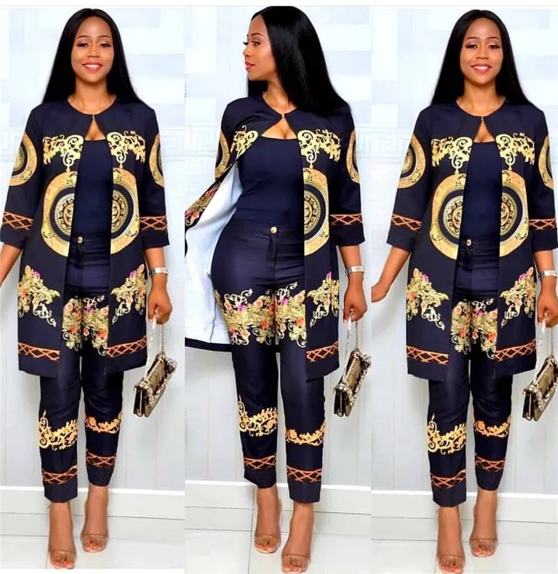 Elegant African Sets Print Trouser with Top