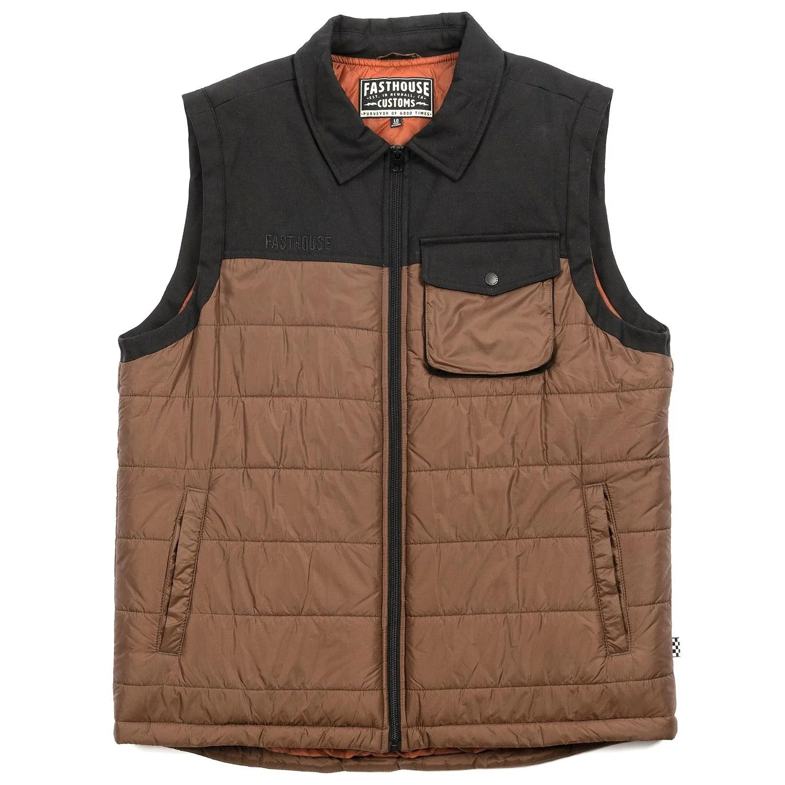 Fasthouse Prospector Puffer Vest - Black/Brown