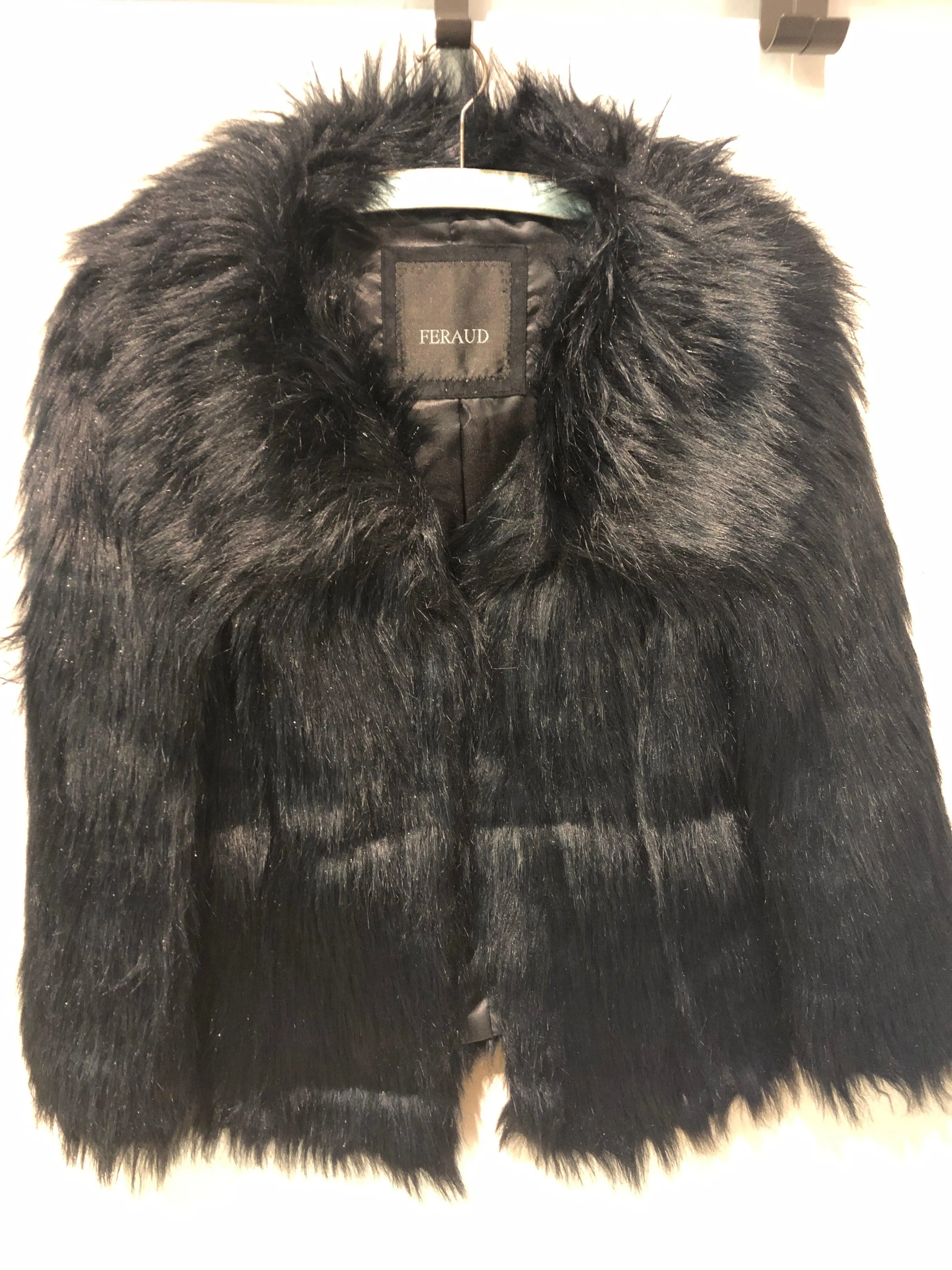 Feraud Faux Fur Jacket Black. UK Size 10