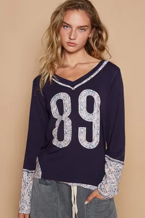 Floral Number Patch T-Shirt