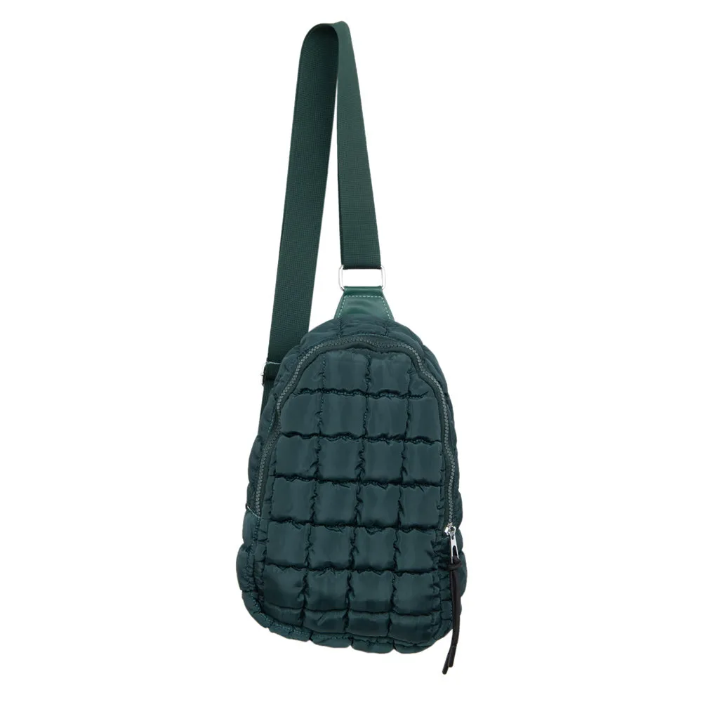 Forest Green Wholesale Crossbody Quilted Sling Bag