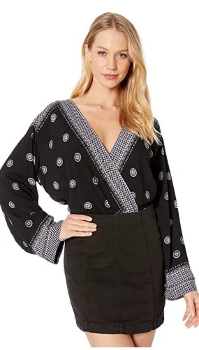 Free People On Board Bodysuit Black