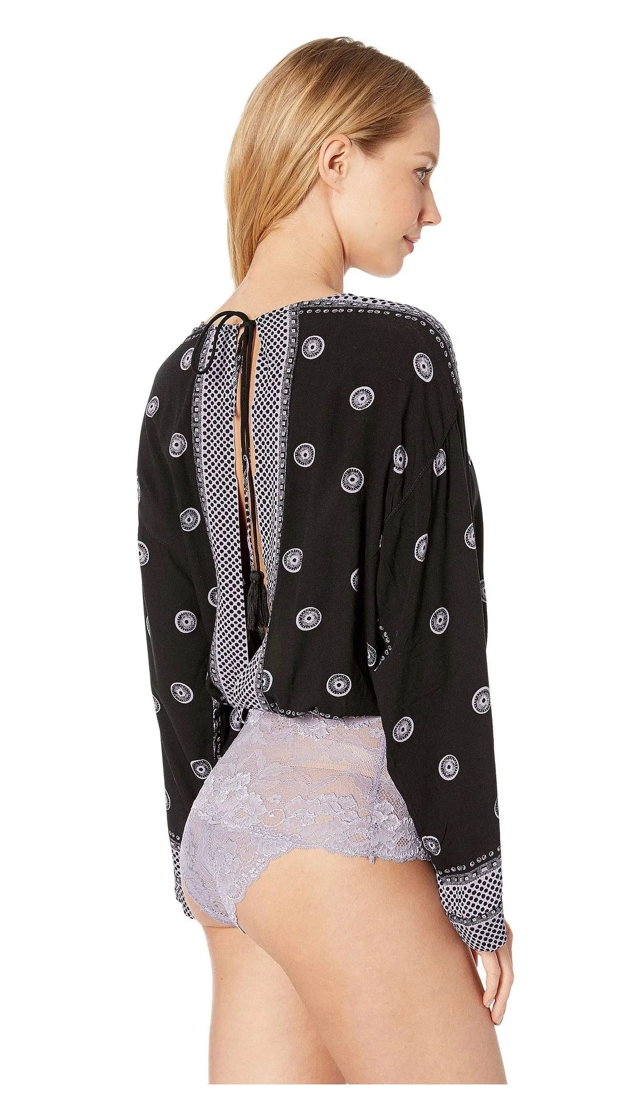 Free People On Board Bodysuit Black